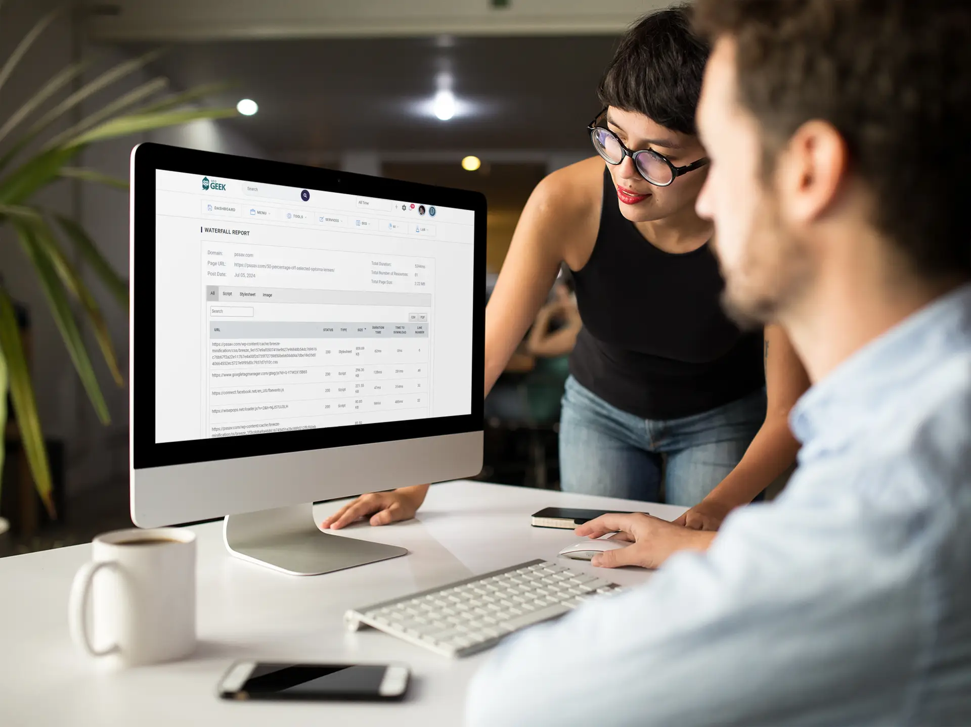 seo webpage waterfall report